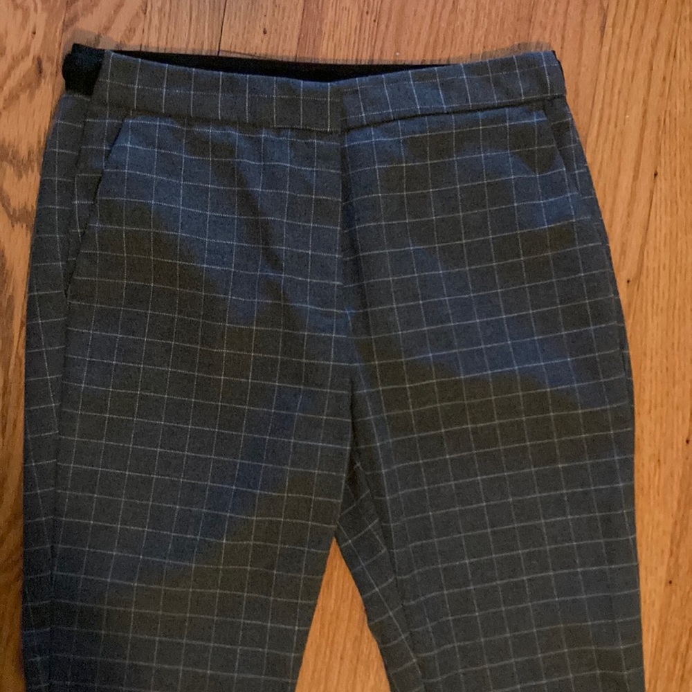 Zara Checkered Trousers in Grey